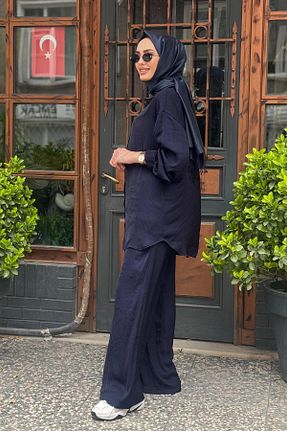 ست بالاتنه و پائین تنه حجاب سرمه ای زنانه رگولار Ceremony - کد 929855382
