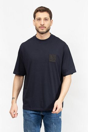 تیشرت سرمه ای مردانه یقه دوچرخه Armani Exchange - کد 894185121