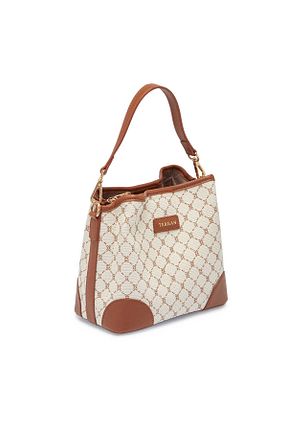 کیف دوشی بژ زنانه پارچه ای Tergan - کد 921306398
