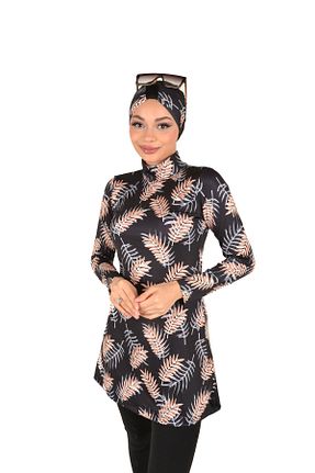 مایو حجاب قهوه ای زنانه گلدار Albayrak - کد 822214941