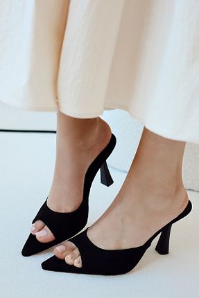 کفش پاشنه بلند کلاسیک مشکی زنانه چرم مصنوعی POLKA STORE - کد 930653428