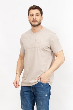 تیشرت بژ مردانه رگولار Armani Exchange - کد 931024096