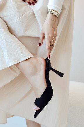 کفش پاشنه بلند کلاسیک مشکی زنانه چرم مصنوعی POLKA STORE - کد 930653428