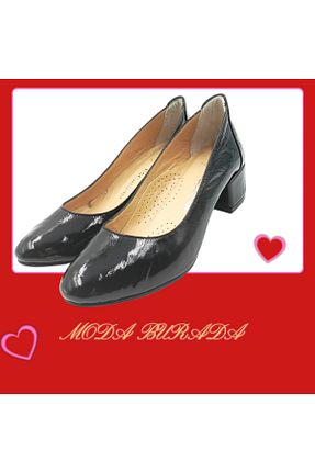 کفش کلاسیک مشکی زنانه چرم خالص Escarpinshoes - کد 922809020