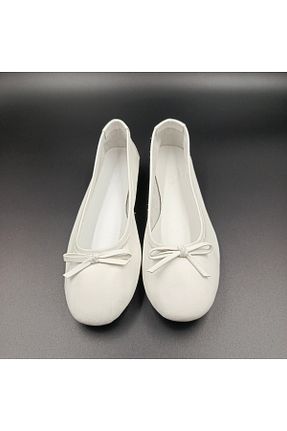 بابت سفید زنانه چرم خالص Escarpinshoes - کد 923389372