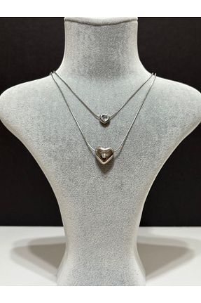 گردنبند استیل ( فولاد ) طوسی زنانه استیل ضد زنگ Month Jewerly - کد 931009396