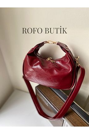 کیف دوشی زرشکی زنانه چرم مصنوعی RBH - کد 931005898