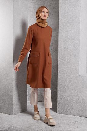 تونیک حجاب نارنجی زنانه پلی استر Alvina - کد 867524936