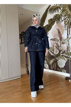 کت آبی زنانه رگولار Aselim Hijap Moda - کد 931069753