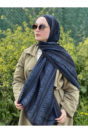 شال سرمه ای زنانه پنبه ای Diella - کد 931057755