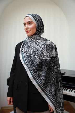 شال سفید زنانه پنبه پلی استر İpekhan - کد 931060428