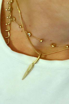 گردنبند استیل ( فولاد ) زرد زنانه استیل (فولاد) DLK TAKI - کد 931067933