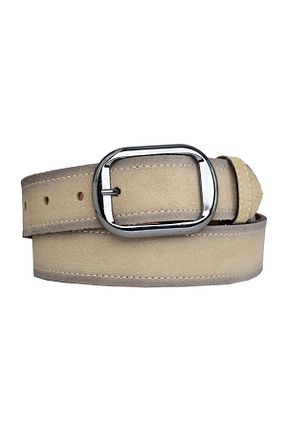 کمربند بژ زنانه چرم خالص GoDeri - کد 803898398