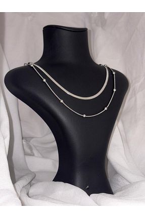 گردنبند استیل ( فولاد ) طوسی زنانه استیل (فولاد) NİSA HOME - کد 931071586