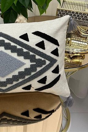 کوسن و روکش کوسن طوسی کتان e-Bizz Store - کد 931071017