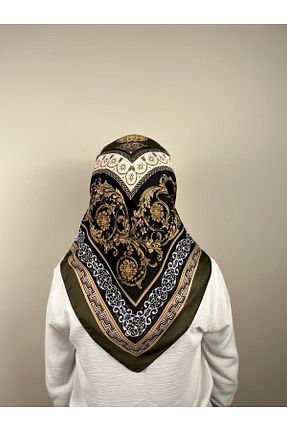 روسری خاکی پلی استر Azrina - کد 936087680