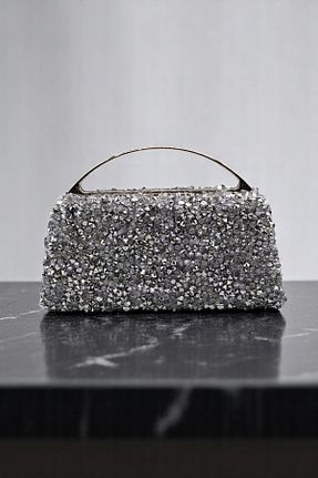 کیف مجلسی طوسی زنانه پارچه ای HFKY - کد 931076861