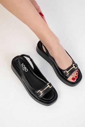 صندل مشکی زنانه پاشنه تخت SOHO - کد 929563124
