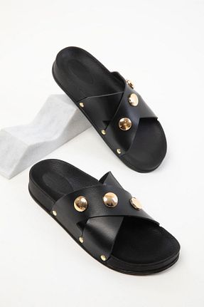 دمپائی مشکی زنانه چرم مصنوعی SOHO - کد 928500222