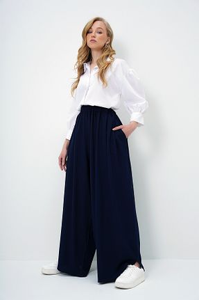 شلوار سرمه ای زنانه بافتنی Trend Alaçatı Stili - کد 929625038
