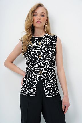 بلوز مشکی زنانه ساده Trend Alaçatı Stili - کد 929619090