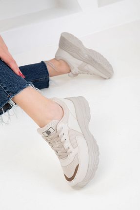 کفش اسنیکر بژ زنانه بند دار SOHO - کد 929563006