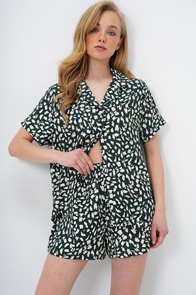 ست لباس راحتی قهوه ای زنانه هندسی Trend Alaçatı Stili - کد 930942690