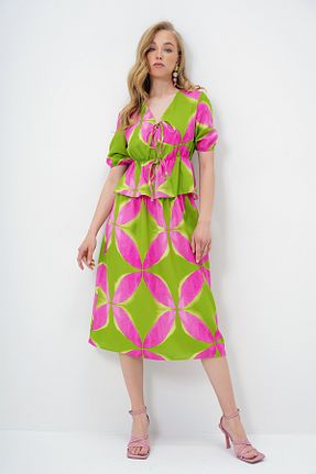 ست بالاتنه و پائین تنه سبز زنانه بافتنی Trend Alaçatı Stili - کد 930998057