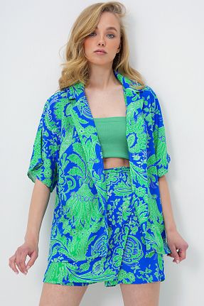ست بالاتنه و پائین تنه سرمه ای زنانه بافتنی Trend Alaçatı Stili - کد 930942444