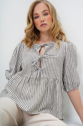 بلوز مشکی زنانه رگولار Trend Alaçatı Stili - کد 930942716