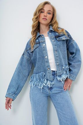 کت آبی زنانه Relaxed Trend Alaçatı Stili - کد 930942835