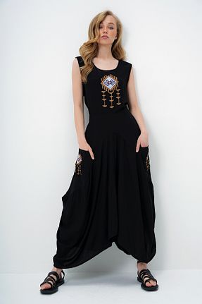 لباس مشکی زنانه بافتنی Trend Alaçatı Stili - کد 930942509