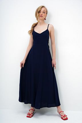 لباس سرمه ای زنانه بافتنی Trend Alaçatı Stili - کد 930998115