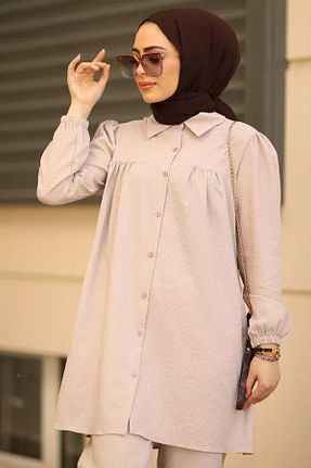 ست بالاتنه و پائین تنه حجاب بژ زنانه Boyfriend Esra - کد 929546059