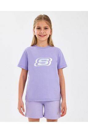 تیشرت اسپرت بنفش بچه گانه رگولار Skechers - کد 929652527