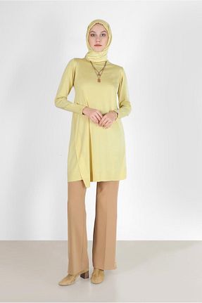 تونیک حجاب زرد زنانه مخلوط ویسکون Alvina - کد 804554831