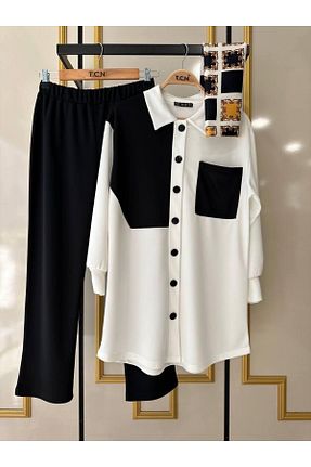 ست بالاتنه و پائین تنه مشکی زنانه بافتنی MACMODA - کد 929569705