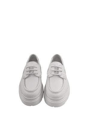 کفش کژوال سفید زنانه چرم خالص Oneka Shoes - کد 900675640