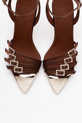 کفش مجلسی قهوه ای زنانه پارچه ای luvishoes - کد 929583351