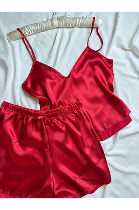 ست لباس راحتی قرمز زنانه ساده ROZENİN LINGERIE - کد 929583864