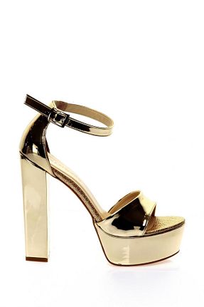 کفش مجلسی طلائی زنانه پاشنه ضخیم Moulin Shoes - کد 211980425