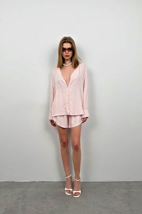 ست بالاتنه و پائین تنه صورتی زنانه بافتنی Black Fashion - کد 812604313
