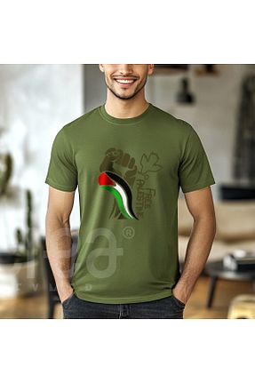 تیشرت خاکی زنانه رگولار Crea Eymer Wear - کد 929606233