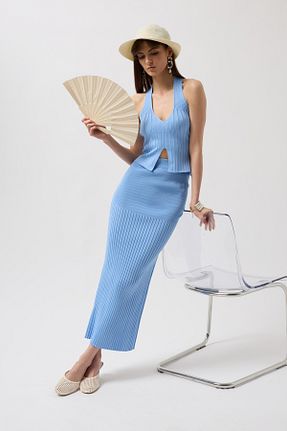 دامن آبی زنانه بافتنی Black Fashion - کد 925765470