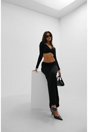 دامن مشکی زنانه مخلوط پلی استر Black Fashion - کد 831371597