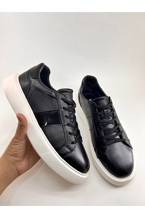 کفش پیاده روی مشکی مردانه چرم اصل FKSHOES - کد 929675456