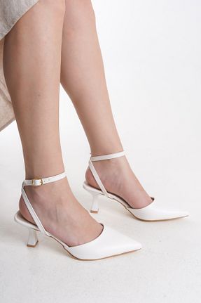کفش پاشنه بلند کلاسیک سفید زنانه چرم لاکی Entella Store - کد 929604398
