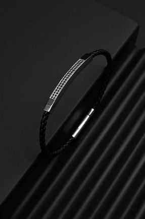 دستبند استیل (فولاد) مشکی مردانه استیل (فولاد) FERRO - کد 929606178