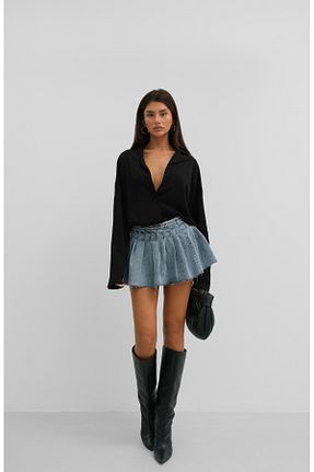 دامن آبی زنانه پنبه پلی استر Black Fashion - کد 860709642