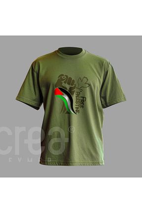 تیشرت خاکی زنانه رگولار Crea Eymer Wear - کد 929606233